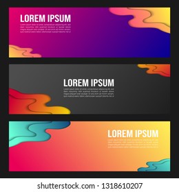 Modern abstract vector banners with 3D abstract colorful backgrounds and paper cutouts. Modern vector templates, templates for business presentation designs, flyer, brochure, posters, and invitations