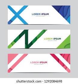 Modern abstract vector banners with colorful abstract 3D backgrounds and paper cutouts. Modern vector templates, templates for business presentation designs, leaflets, posters, and invitations. EPS 10