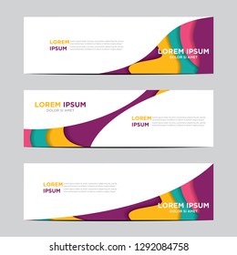 Modern abstract vector banners with colorful abstract 3D backgrounds and paper cutouts. Modern vector templates, templates for business presentation designs, leaflets, posters, and invitations. EPS 10