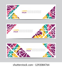 Modern abstract vector banners with colorful abstract 3D backgrounds and paper cutouts. Modern vector templates, templates for business presentation designs, leaflets, posters, and invitations. EPS 10