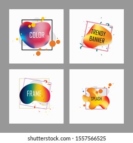 Modern abstract vector banners  design set. Flat geometric shape design styles. Templates ready for use in web.