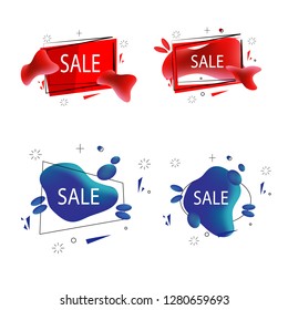 modern abstract vector banners with Flat geometric liquid shapes of different colors vector