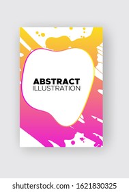 Modern abstract vector banners. Ink style shapes of gradient colors on white background. Template ready for use in web or print design.