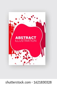 Modern abstract vector banners. Ink style shapes of gradient colors on white background. Template ready for use in web or print design.