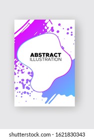 Modern abstract vector banners. Ink style shapes of gradient colors on white background. Template ready for use in web or print design.