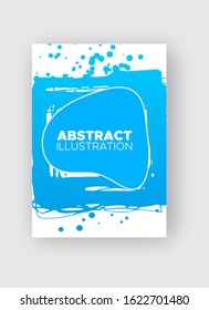 Modern abstract vector banners. Ink style shapes of gradient colors on white background. Template ready for use in web or print design.