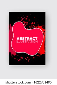 Modern abstract vector banners. Ink style shapes of gradient colors on black background. Template ready for use in web or print design.