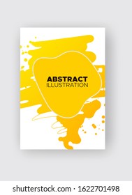 Modern abstract vector banners. Ink style shapes of gradient colors on white background. Template ready for use in web or print design.