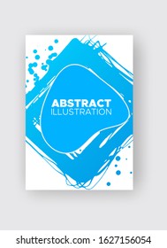 Modern abstract vector banners. Ink style shapes of gradient colors on white background. Template ready for use in web or print design.