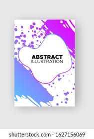 Modern abstract vector banners. Ink style shapes of gradient colors on white background. Template ready for use in web or print design.