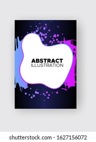 Modern abstract vector banners. Ink style shapes of gradient colors on black background. Template ready for use in web or print design.
