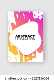 Modern abstract vector banners. Ink style shapes of gradient colors on white background. Template ready for use in web or print design.