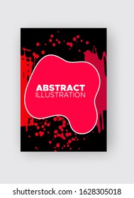 Modern abstract vector banners. Ink style shapes of gradient colors on black background. Template ready for use in web or print design.