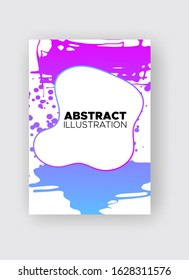 Modern abstract vector banners. Ink style shapes of gradient colors on white background. Template ready for use in web or print design.