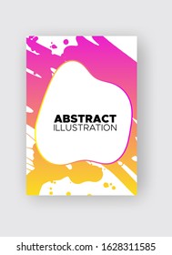 Modern abstract vector banners. Ink style shapes of gradient colors on white background. Template ready for use in web or print design.