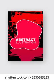 Modern abstract vector banners. Ink style shapes of gradient colors on black background. Template ready for use in web or print design.
