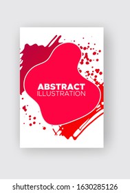 Modern abstract vector banners. Ink style shapes of gradient colors on white background. Template ready for use in web or print design.