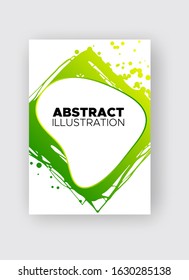 Modern abstract vector banners. Ink style shapes of gradient colors on white background. Template ready for use in web or print design.