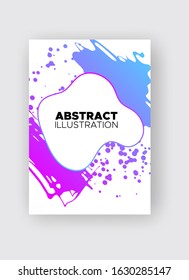 Modern abstract vector banners. Ink style shapes of gradient colors on white background. Template ready for use in web or print design.