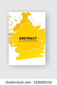 Modern abstract vector banners. Ink style shapes of gradient colors on white background. Template ready for use in web or print design.