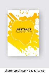 Modern abstract vector banners. Ink style shapes of gradient colors on white background. Template ready for use in web or print design.