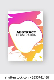 Modern abstract vector banners. Ink style shapes of gradient colors on white background. Template ready for use in web or print design.