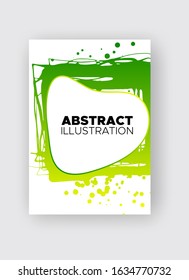 Modern abstract vector banners. Ink style shapes of gradient colors on white background. Template ready for use in web or print design.
