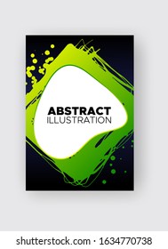 Modern abstract vector banners. Ink style shapes of gradient colors on black background. Template ready for use in web or print design.