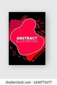 Modern abstract vector banners. Ink style shapes of gradient colors on black background. Template ready for use in web or print design.