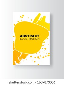 Modern abstract vector banners. Ink style shapes of gradient colors on white background. Template ready for use in web or print design.