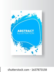 Modern abstract vector banners. Ink style shapes of gradient colors on white background. Template ready for use in web or print design.
