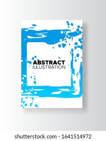 Modern abstract vector banners. Ink style shapes of gradient colors on white background. Template ready for use in web or print design.