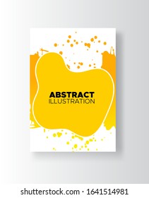 Modern abstract vector banners. Ink style shapes of gradient colors on white background. Template ready for use in web or print design.
