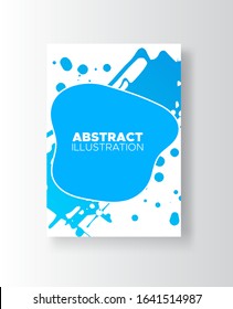 Modern abstract vector banners. Ink style shapes of gradient colors on white background. Template ready for use in web or print design.