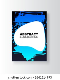 Modern abstract vector banners. Ink style shapes of gradient colors on black background. Template ready for use in web or print design.