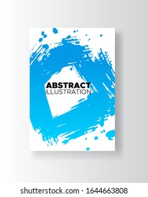 Modern abstract vector banners. Ink style shapes of gradient colors on white background. Template ready for use in web or print design.