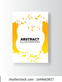 Modern abstract vector banners. Ink style shapes of gradient colors on white background. Template ready for use in web or print design.