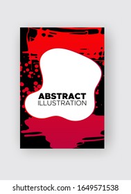 Modern abstract vector banners. Ink style shapes of gradient colors on black background. Template ready for use in web or print design.