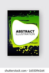Modern abstract vector banners. Ink style shapes of gradient colors on black background. Template ready for use in web or print design.