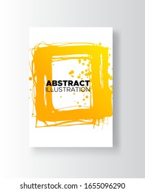 Modern abstract vector banners. Ink style shapes of gradient colors on white background. Template ready for use in web or print design.