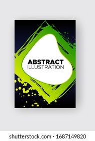 Banners abstractos modernos vectoriales. Formas de estilo de tinta de colores degradados en fondo negro. Plantilla lista para ser utilizada en diseño web o de impresión.