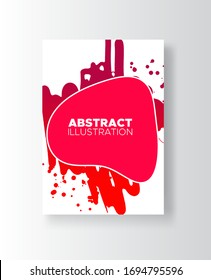 Modern abstract vector banners. Ink style shapes of gradient colors on white background. Template ready for use in web or print design.