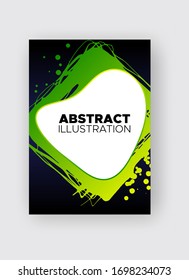 Modern abstract vector banners. Ink style shapes of gradient colors on black background. Template ready for use in web or print design.