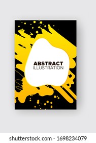 Banners abstractos modernos vectoriales. Formas de estilo de tinta de colores degradados en fondo negro. Plantilla lista para ser utilizada en diseño web o de impresión.