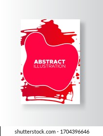 Modern abstract vector banners. Ink style shapes of gradient colors on white background. Template ready for use in web or print design.