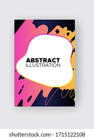 Banners abstractos modernos vectoriales. Formas de estilo de tinta de colores degradados en fondo negro. Plantilla lista para ser utilizada en diseño web o de impresión.