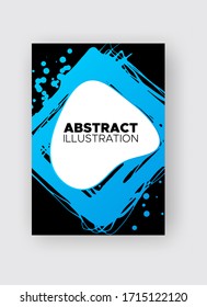 Modern abstract vector banners. Ink style shapes of gradient colors on black background. Template ready for use in web or print design.