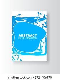 Modern abstract vector banners. Ink style shapes of gradient colors on white background. Template ready for use in web or print design.