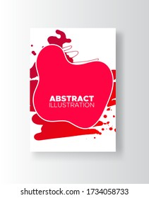 Modern abstract vector banners. Ink style shapes of gradient colors on white background. Template ready for use in web or print design.