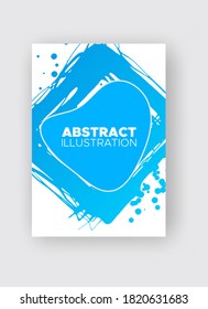 Modern abstract vector banners. Ink style shapes of gradient colors on white background. Template ready for use in web or print design.